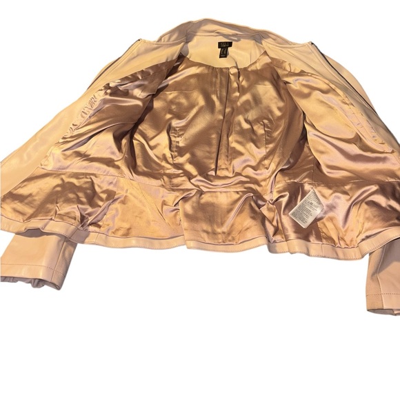 G.I.L.I. Cream Leather Jacket with Zipper Accents - Picture 8 of 10